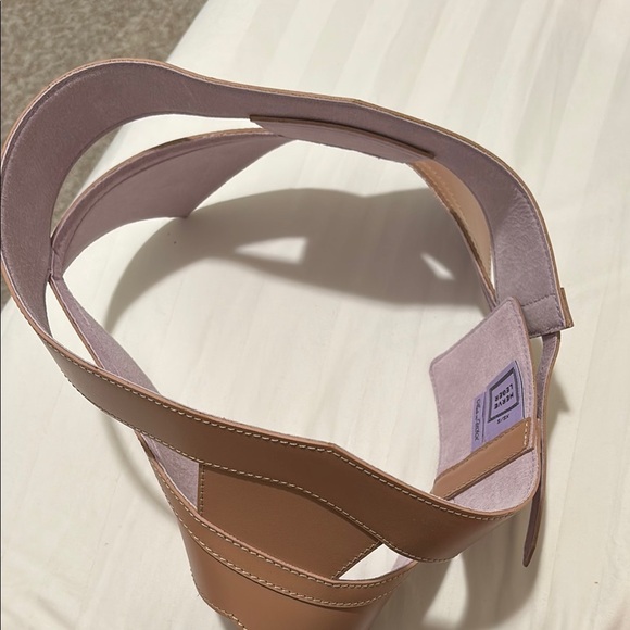 New Herve Leger Brown Tan Leather Waist Belt - Picture 4 of 9